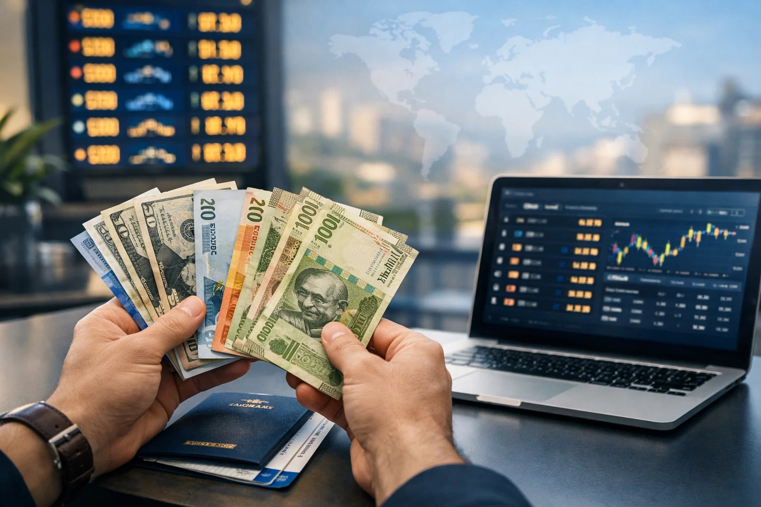 exchange small amounts of foreign currency